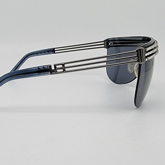 Laura Biagiotti Roma LB85392 180 Gunmetal Frame Grey Lens Shield Sunglasses main image 16